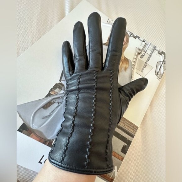 Lauren by Ralph Lauren Lamb Leather Gloves size Small - Picture 3 of 6